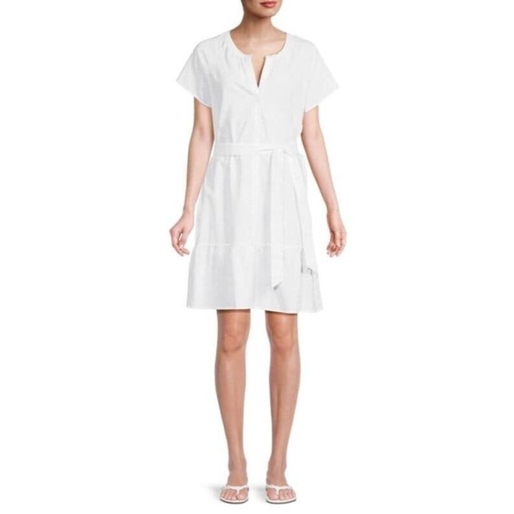 Saks Fifth Avenue Belted Linen Dress - Large - Picture 1 of 5
